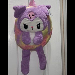 Purple Kuromi Hello Kitty and friends mini plush backpack, my melody, kawaii